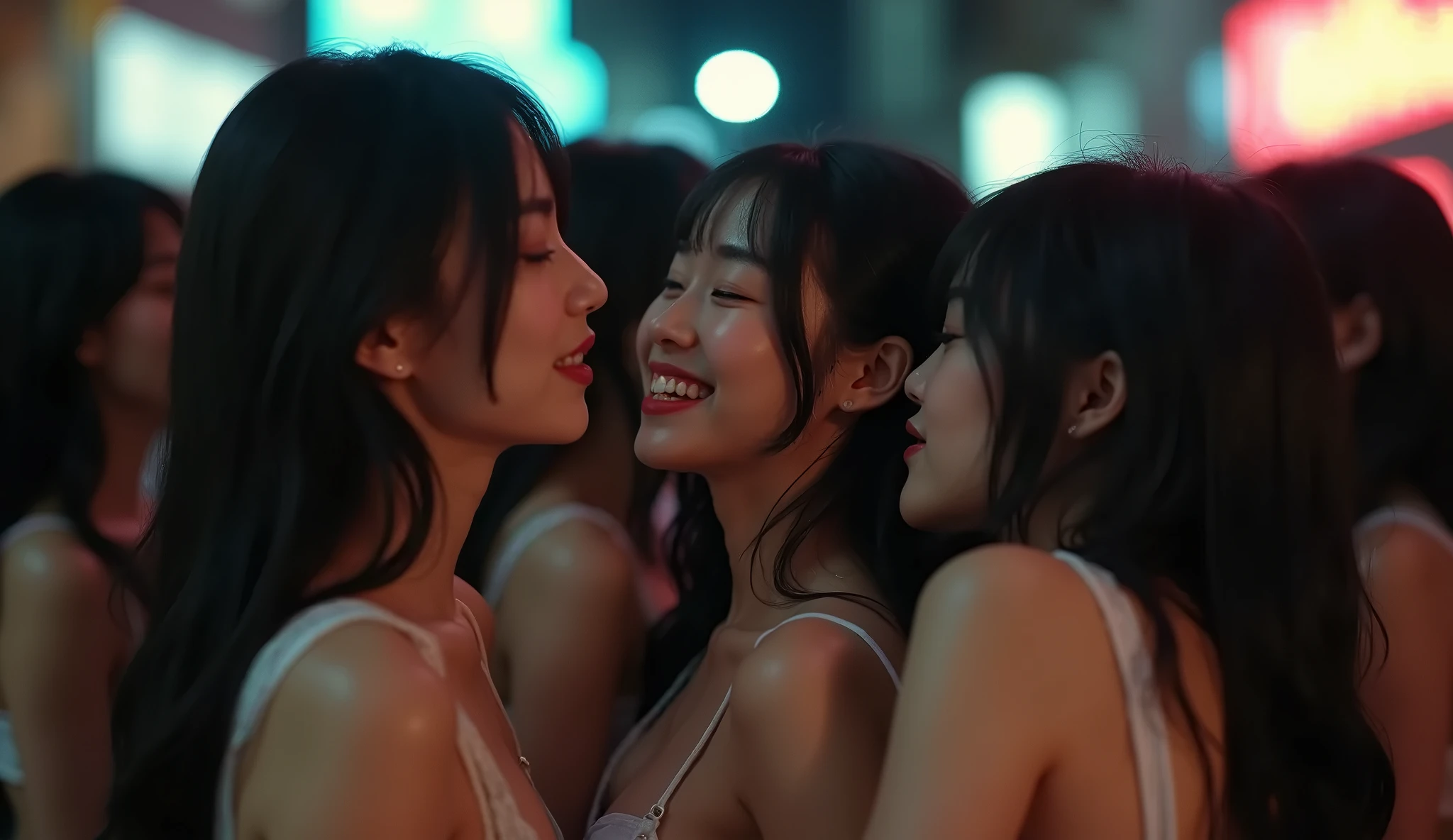 Best-quality, Masterpiece, Ultra-High-Resolution, (Photorealistic:1.4), Raw-Photo, 2-lesbian-couples, the most popular Japanese-idols, ((all having a lot of fun at lesbian orgy, all have extremely-orgasms):1.4), all high-on, all completely-drunk, all extremely cute and each different faces, all extremely beautiful big-solid-circle-eyes, all extremely beautiful and each different-colored hair, all extremely beautiful body, upturned ass