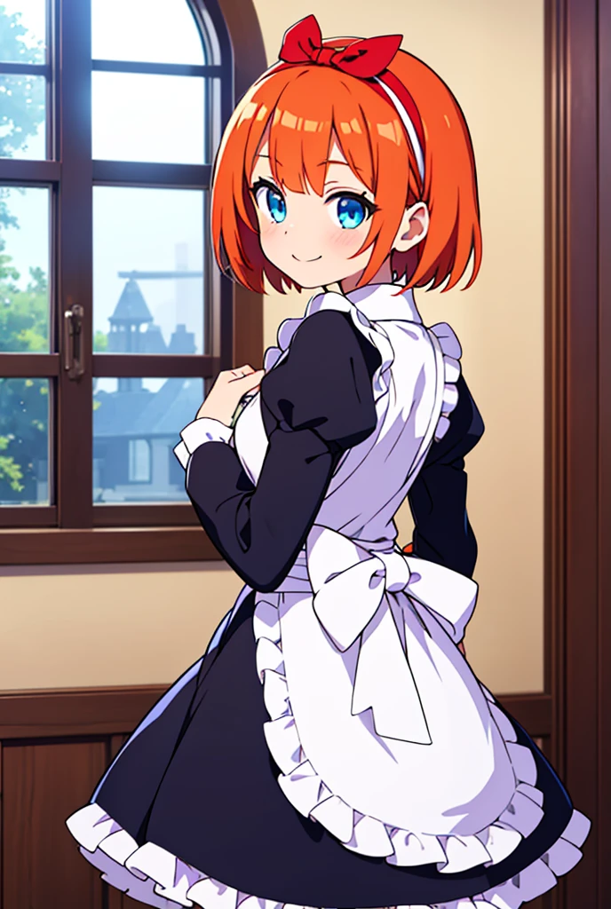 (1 girl in idol dress、costume dress、short skirt) {short pigtails hair、orange hairs、blue eyes}、{{flat chest、petite figure、young face}}、{dutch angle、blushing on cheek、smiling}、(masterpiece、8k quality、sfw、detailed eyes)、hair ornaments、(loli)