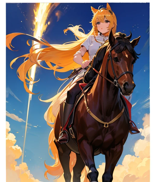 金色のThere is a horse🐎　Riding a golden horse🐴　It&#39;s autumn and the leaves are blowing wildly.🍁　Riding a blonde thoroughbred🐎　Riding a chestnut horse🐎　The cherry blossoms are turning red and the leaves are falling.🍂　There is a horse🐴