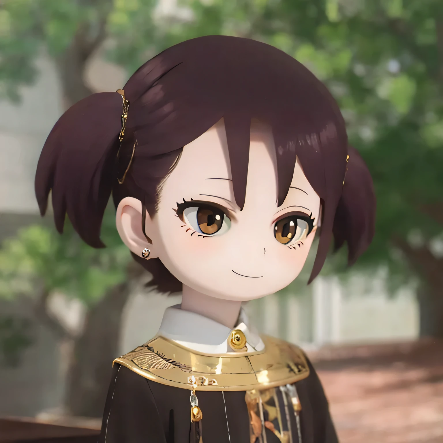 (Best Quality,4K,High resolution,masterpiece:1.2),Very detailed,Realistic,photoRealistic,Beautiful details,Beautiful lip detail,Long eyelashes,Black Hair,Short Hair,smile,Cute expression,Playful,Standing ,Flat Chest Petite Girls,Chibi pants Chibi