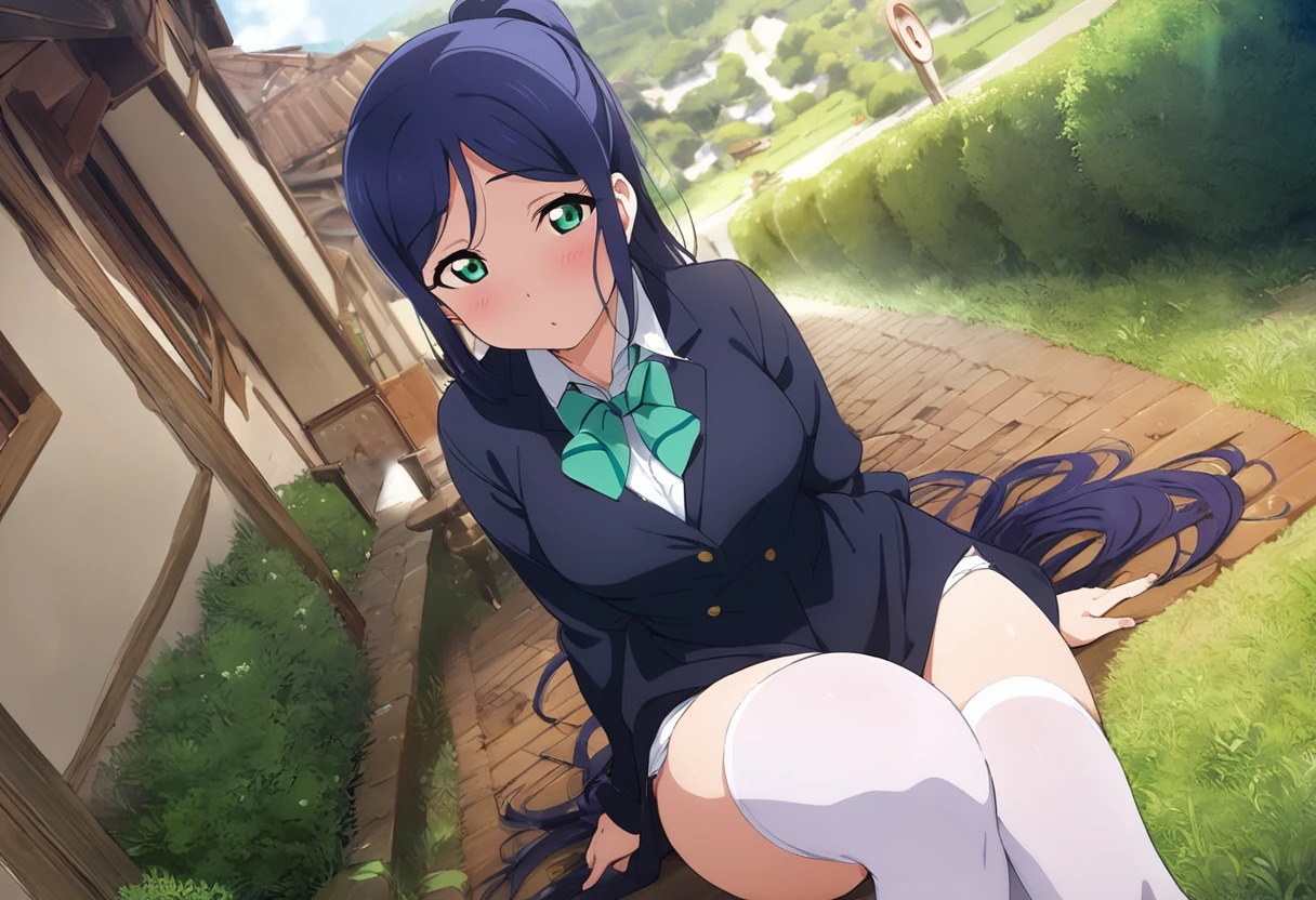 Love Live adult Kanan Matsuura, masterpiece, highest quality, figured, solo, fascinating, outdoor, stockings