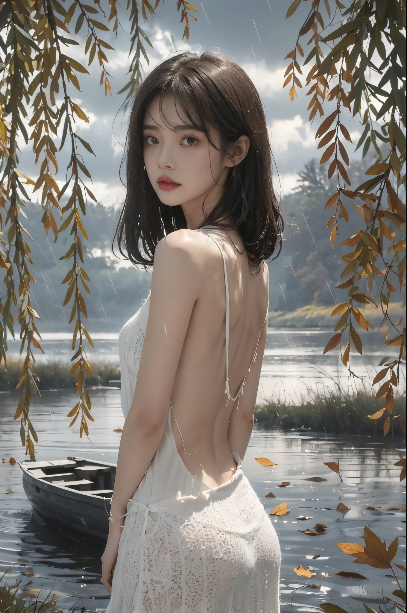 ((sixteen years old、Very cute girl naked and on all fours、Wearing white silk extreme microstring、In a beautiful park))、((Wearing a white silk swooping open shirt:1.5))、(((Colossal tits:1.3、Upward tension:1.5)))、8K、Raw photography、((FULL BODYSHOT))、(highlydetailed skin:1.2)、(Pubic hair shows through:1.5)、(Pubic hair shows through:1.5)、(Chest exposed:1.5)、 (Exposed back:1.5), (exposed shoulder:1.1), (Exposed crotch:1.5), a picture, ​masterpiece, top-quality, Dark gray background, (A beautiful Blue eyes、Gorgeous bright chestnut hair、de pele branca、Huge soft breasts and beautiful abs、Blonde pubic hair、Wearing white gloves)、Poses variadas、hyperdetailed face、A detailed eye、((No closeup))、((yawns))、、 ((her crotch is soaking wet now))、((outside of house))、(((Looks Back)))、(((turned around)))、(((Detailed cute face)))、(((all-fours)))