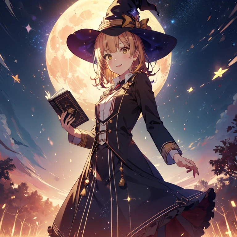 a witch brewing potion, dark night, full moon, mystical., (highres, highly detailed:1.2), aesthetic, masterpiece