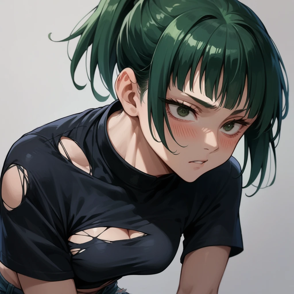 (masterpiece, best quality, SFW:1.2), keyvisual, wallpaper, vibrant, soft lighting, BREAK, 1girl, frown, looking up, forehead,  cute, petite, flat_chest, wide hips, thick thighs, (green hair, very short hair, flipped hair:1.2), (golden eyes:1.2), BREAK, (see-through white shiny tank top,  gym shorts, white kneehighs), BREAK, from above,eye focus,portrait, knees to chest,crossed arms, BREAK, outdoors, zoo