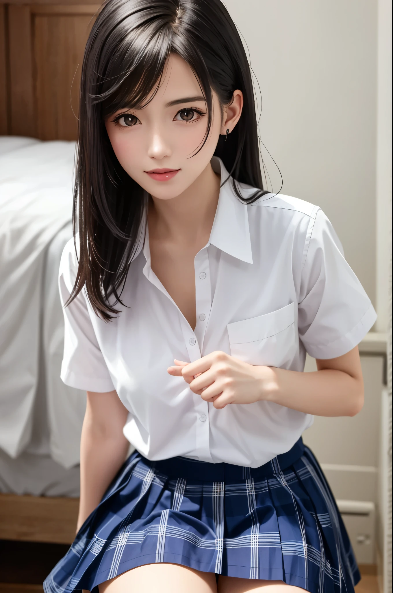 arafed asian woman in a uniform posing for a picture, Cute Schoolgirl, a hyperrealistic schoolgirl, Realistic Young Gravure Idol, Japan school uniform, Young Pretty Gravure Idol, wearing japanese school uniform, japanese girl school uniform, Japanese Models, Young Sensual Gravure Idol, a hyperrealistic schoolgirl, Young Gravure Idol, Young skinny gravure idol