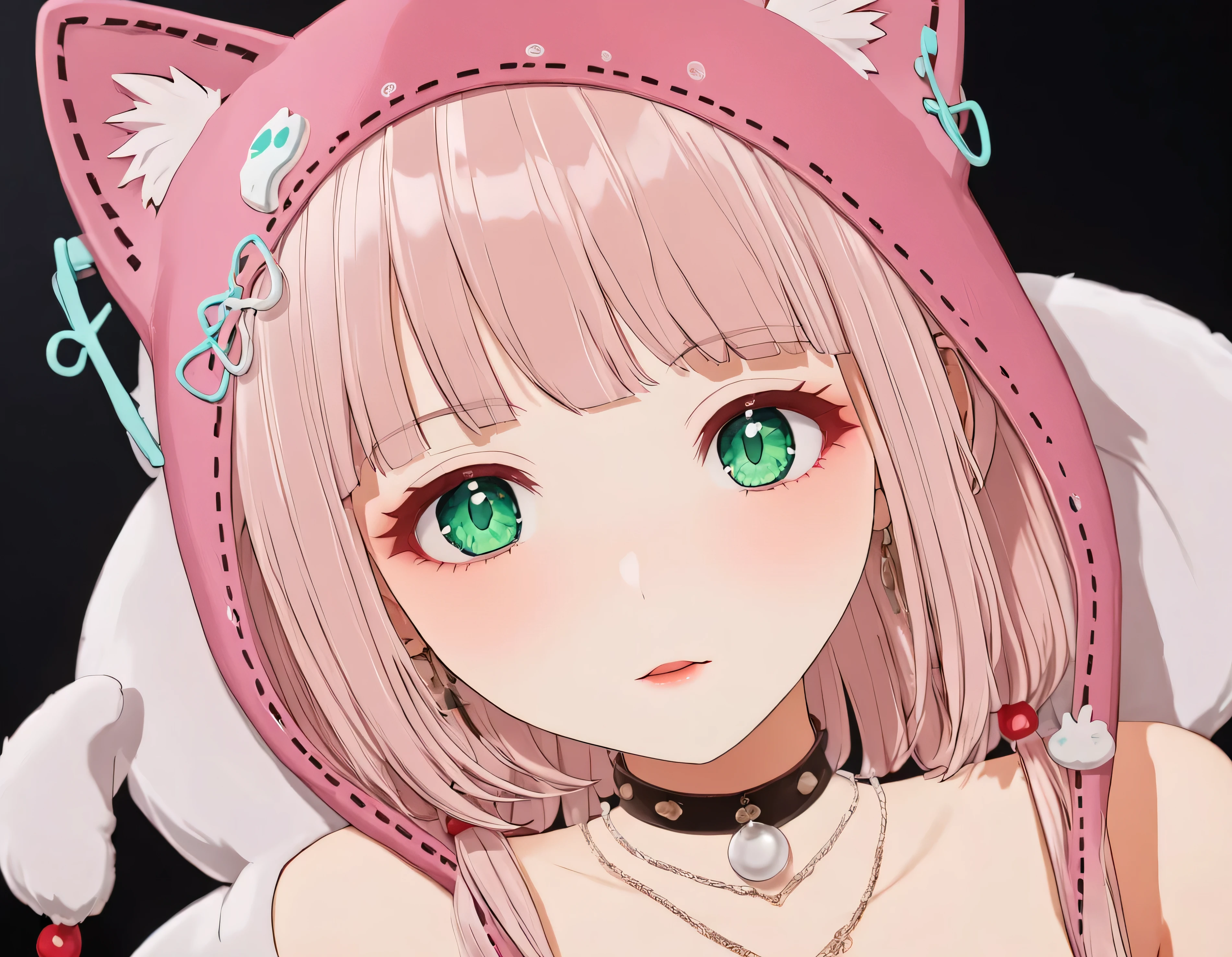 luzao\(EOE\),one girl,solo,{{{{masterpiece}}}}, {{{Super detailed}}}, {{{high resolution}}},(((best quality))),((pearl pink hair,emerald eyes)),{{Extremely detailed and refined}}, {4k CG wallpaper}, {{illustration}},(|Detailed hair|blunt bangs|shiny hair),((summer shirt,plaid skirt)),cat ear hood,(negative_v2 Color_Balance_Calibration:0.8), DeepNegative_xl_v1, unaestheticXL_bp5