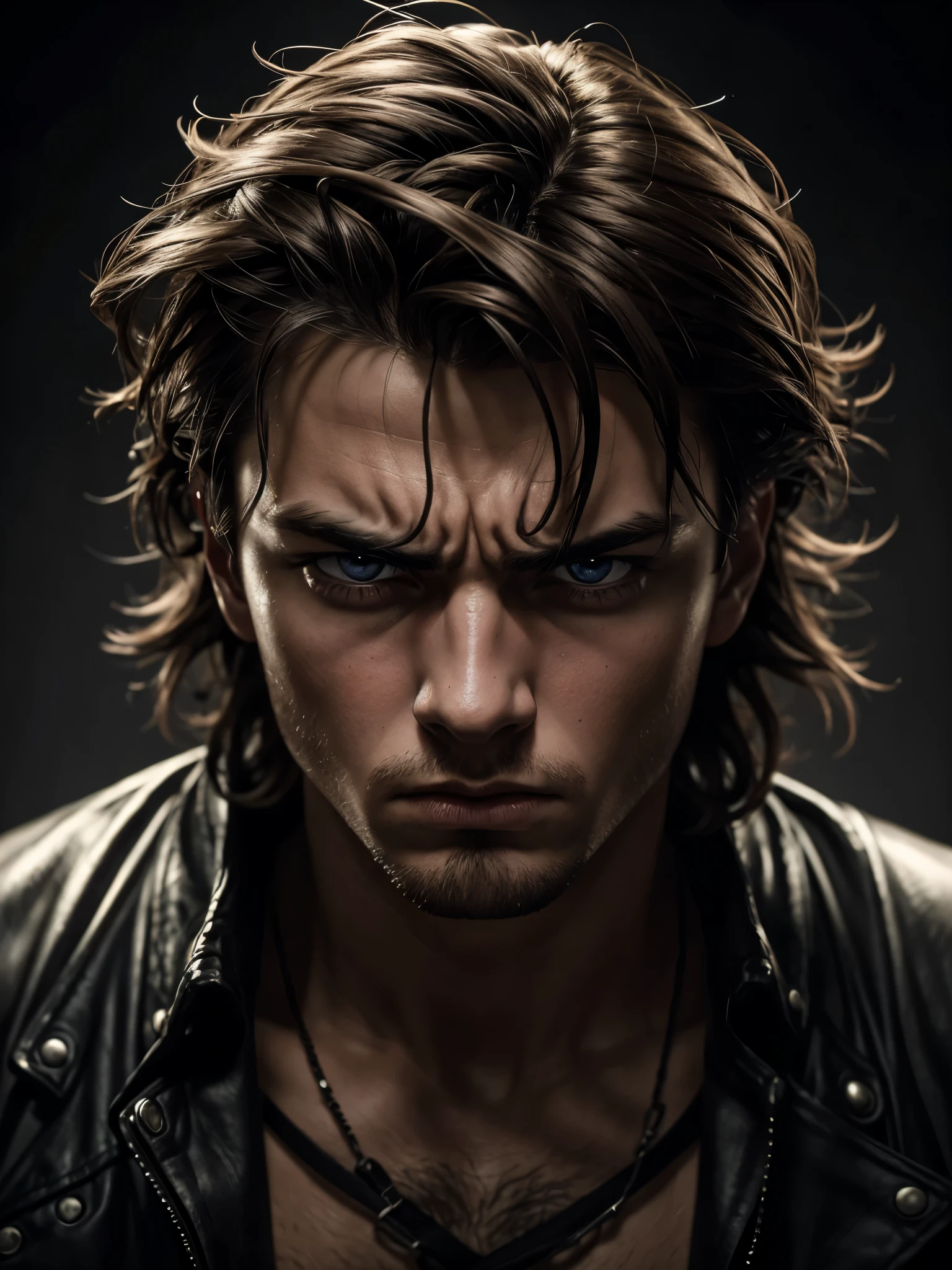 a young angry boy, detailed facial features, intense gaze, clenched fists, tousled hair, dramatic lighting, moody atmosphere, digital art, highly detailed, cinematic, realistic, photorealistic, 8k, hyperrealistic, masterpiece, dramatic colors, chiaroscuro lighting