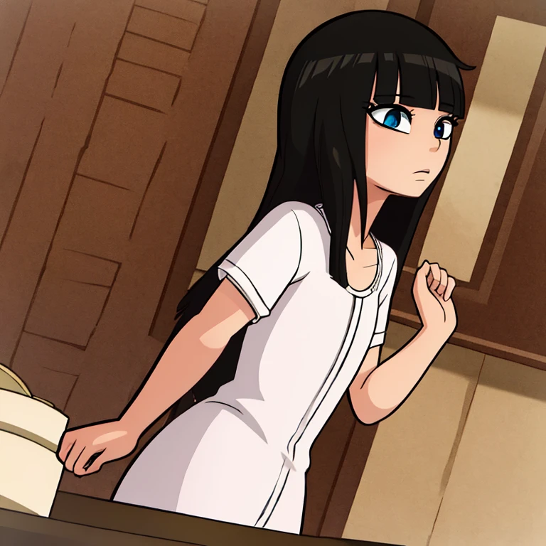 ((best quality)),((highly detailed)),masterpiece,absurdres,detailed face,beautiful face,((detailed eyes, deep eyes)),((dynamic pose)), sawako, 1femboy, girly, otokono ko, femboy, otokonoko, androgynous, transgender, femboy, black hair, solo, long hair, bangs, black eyes, blunt bangs, hime cut, white t-shirt, blood, sexy femboy, upper body, profile picture, 