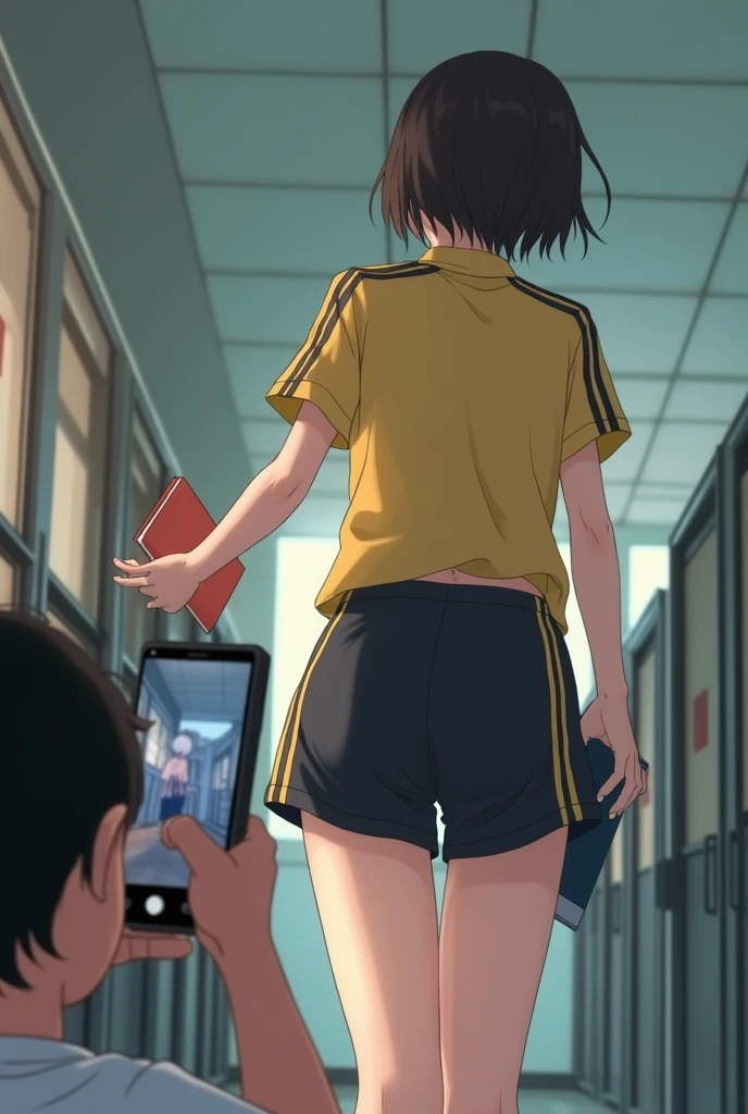 Under the legend,Chara,Teenage girl,sexy for,green color,short crop top,hot pant,with short brown hair,The face is red,Underwear model,lust,Hand repair,the detail,X-rated, The clothes ar,k hd,no underwares,ssmile, television show,Upturned buttocks,out your tongue,Playful,Back Shadow,Buttocks close up,cleanness,sweat leggs