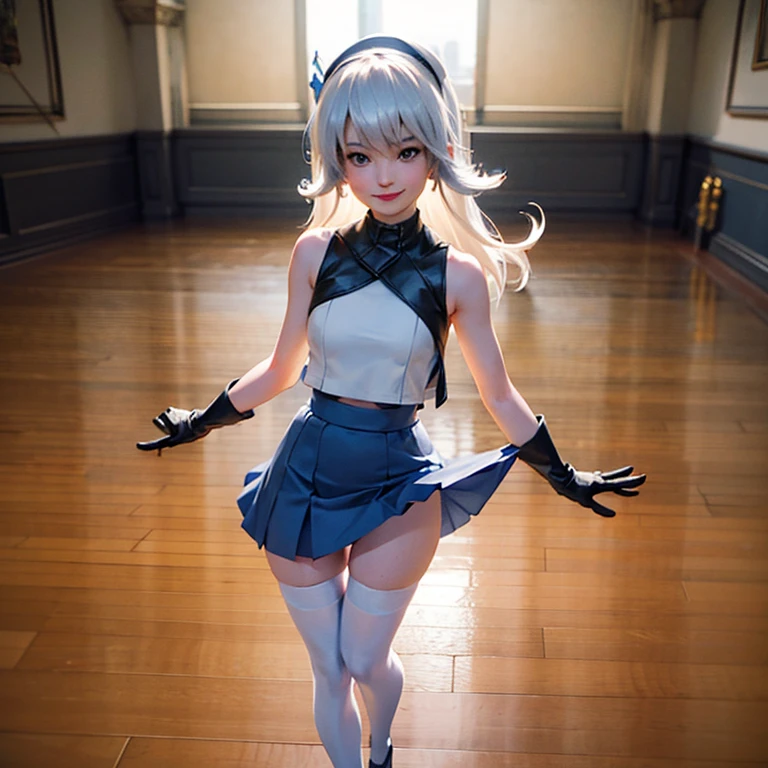 NSFW,((1man with 1woman,Having sex)),Riding on top of a naked man,Nipples,alexia_was,alexia Midgar,student clothes,White pleated skirt,White skirt,Beautiful breasts,Evil smile,White thighs,masutepiece,Top image quality,Best Quality