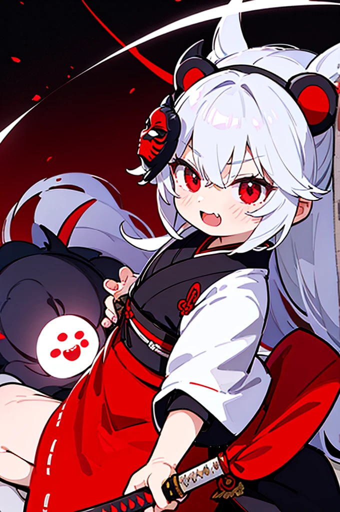 Produce an anime-style image, The girl, skin black, , it has ((Red eyes)) charming. {dark-skinned} hair as white as snow, The girl de corpo inteiro, Possession of a goddess