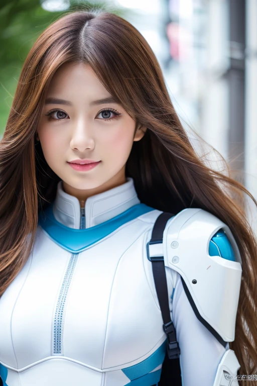 young beautiful lady, kosmos,very_long_hair, 1girl in, kosmos, Solo, white_armor,Best Quality, 超A high resolution,tokyo fashion,