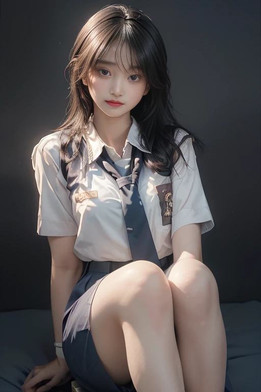 Naughty and pure, Kanna Hashimoto , No bra, No panties, Please please me, I give you , bare lower body, Tie only, hard and beautiful nipples, , protruding areola,, Let a man touch my body, He unbuttons all the buttons on his shirt to show his breasts.