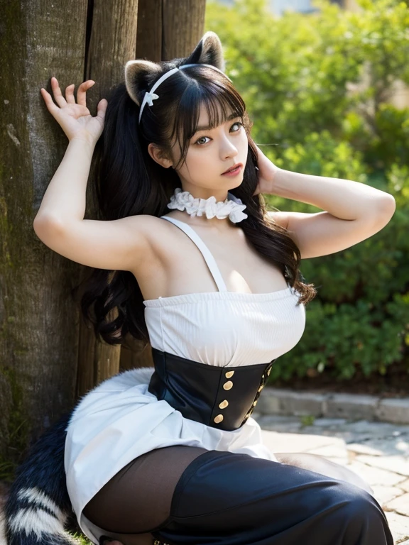 (((Squatting on your side)))、(((Black Bunny Girl Hair Band)))、(((twin-tail hair)))、(((Hair that flutters in the wind)))、Photorealsitic、超A high resolution、Convoluted、ultra-detailliert、(dent in the skin)、Cute、Feminine、Detailed body、Medium chest、(A detailed face: 1.1)、(Outline of the iris)、(Hydrocore Lens)、(perfect  eyes)、8K、16k、realisitic、Beautiful fece、(​masterpiece: 1.2)、(top-quality:1.2)、wide-hips、slenderbody、Black theme、Optimal ratio of 4 fingers to 1 thumb、actionpose、((Enamel Knee High Boots))、((Enamel Long Gloves)) 、(((maikurobikini)))、(((Bunny girl collar and black bow tie)))、(((Accurately depict limbs))))、NSFW、(((Large sunflower field at sunset)))、(((Contre-Jour)))