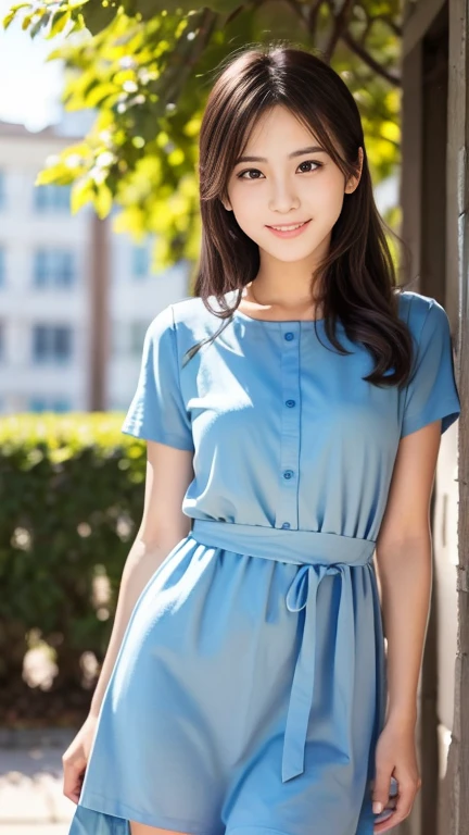 (8k、RAW Photos、Highest quality、masterpiece:1.2)、(Realistic、Realistic)、1 Girl、((Tight Dress、Skin visible、Curly Hair、boots、garden、View from the front、Looking at the camera、belt、Hands on your hips))、cute