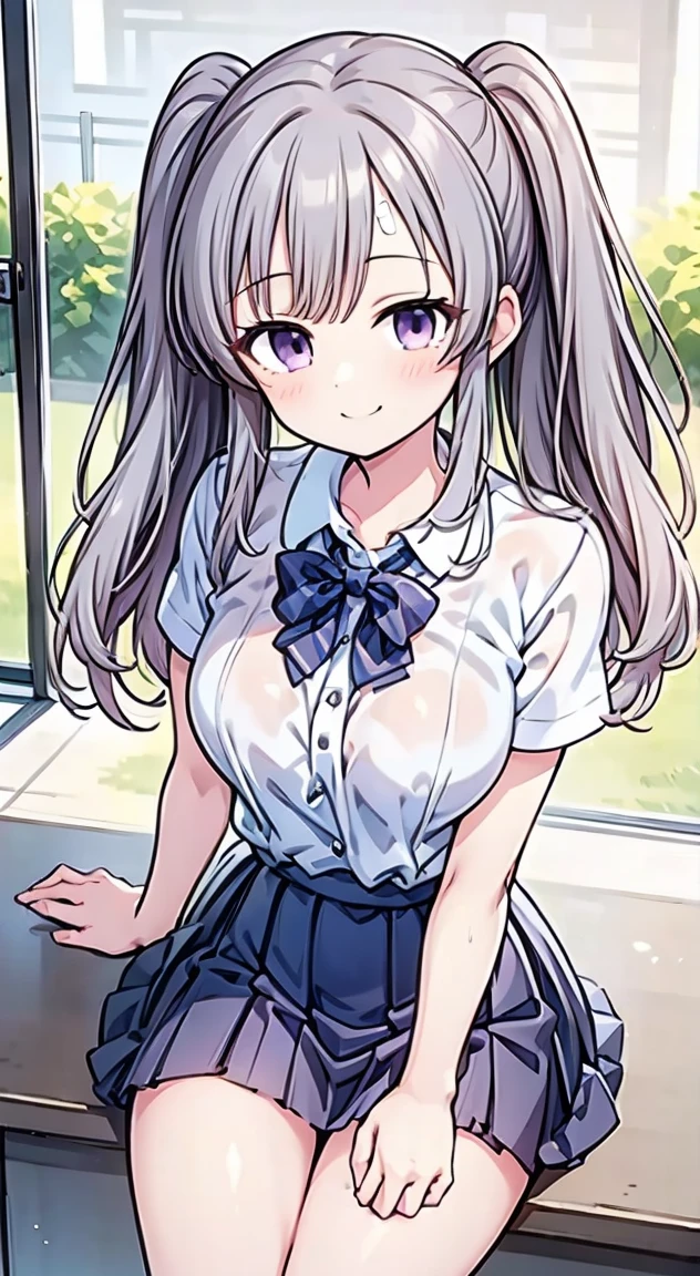 cute,Kiriko Yukoku,school uniform,A smile full of happiness,