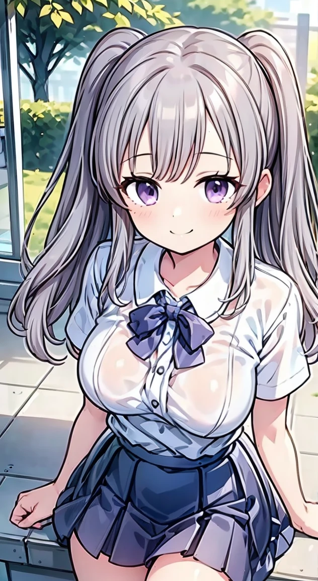 cute,Kiriko Yukoku,school uniform,A smile full of happiness,