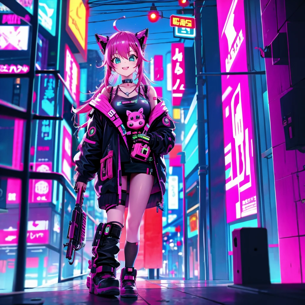 Full body painting Cat ears Kemomimi Uniform Weapon Laser gun