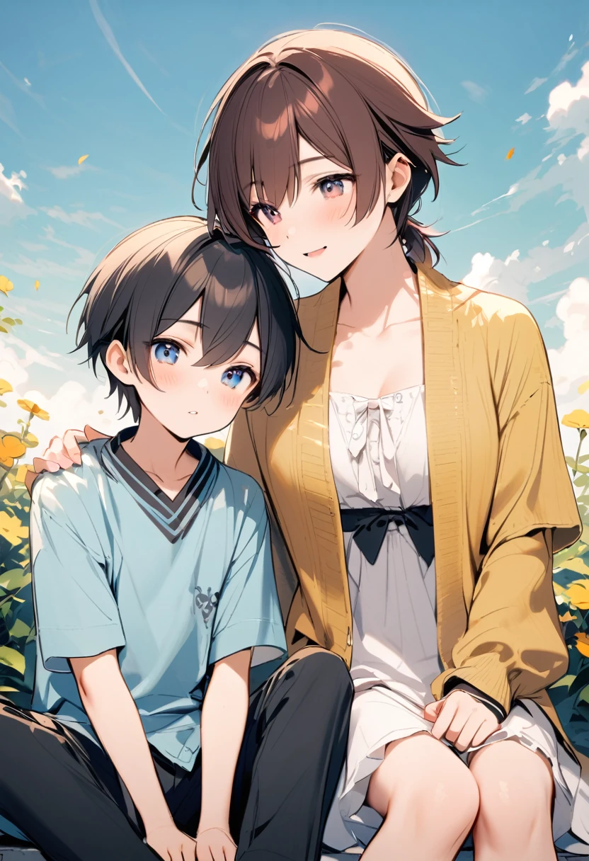 (1 small child), (1 Asian Mom), (duet), Mother seduces young son，（young boy），（Young mom with big ，Tight waist，Exposing shoulders，(naked）, European 40 year old MILF and her little black son, Highest quality:1.4), (Ultra-high resolution:1.2), (8k, RAW Photos:1.2), Full nudity, and their little son, Clear Eyes, Mother and little son, ((French kiss))、Parents and children hugging each other