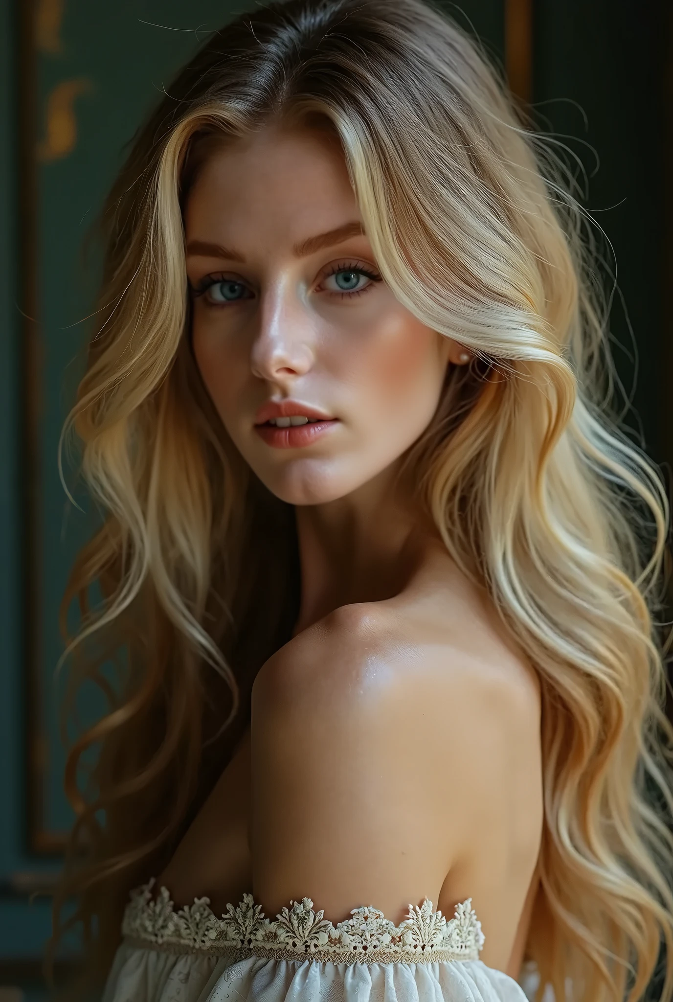 naked woman  blonde hair