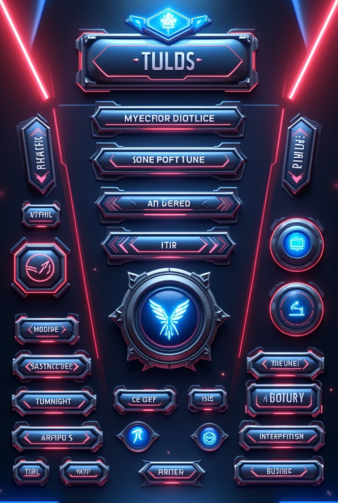 Gorgeous SLOT game UI buttons and interactive buttons and menu UI,A little more high-gloss and technological