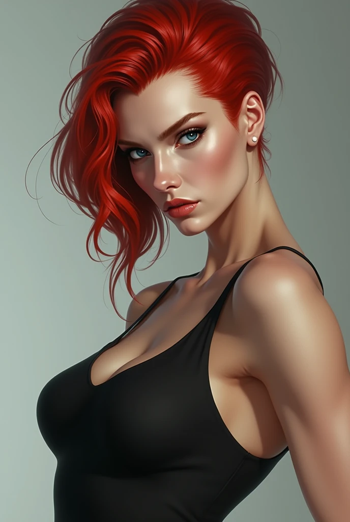 seductive red haired woman, hyper realistic, 64k, spider-man bikini --auto --s2