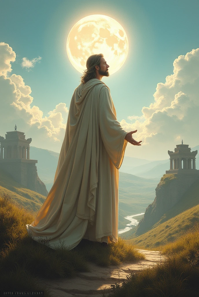 (photorealism:1.2), handsome and hunk Jesus Christ, kneel and kissing  the foot of virgin Mary floating from the heaven that sorrounded of many clouds, wearing and cover his body of the elegant orange gown of the king sorrounded of many diamonds with light in his head and heart spreading all over, the eyes is close while praying, complete five finger, real feet, real beautiful hair, real image, heaven outdoors, bright lighting, clouds in background, beautiful light, real heaven and clouds, relaxed pose, realistic, intricate details, bright colors,