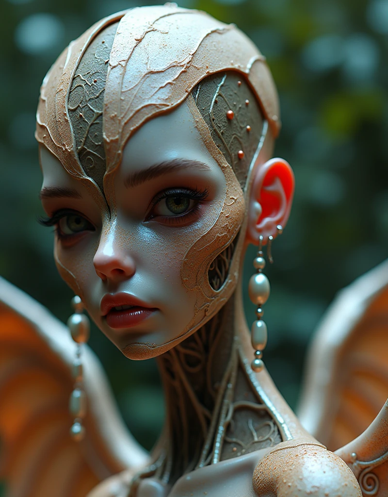 award winning studio photo woman in gorgeous red dress, close up, carbon, (detailed texture:1.3), (detailed skin:1.2),, detailed eyes, sharp focus, hd, hdr, 8k, reflection, (wet body:1.3), (fish scales:1.4), (gills on the neck:1.7)