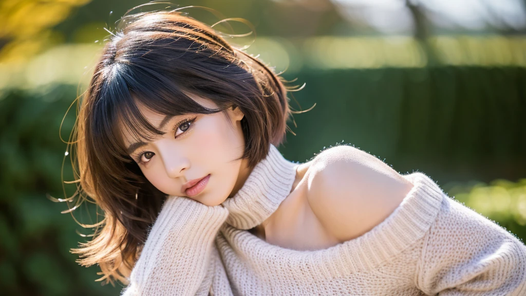 Best Quality, 8k, 32k, Masterpiece, UHD: 1.3), Attractive Japan Woman Pictures, One Girl, (full body : 1.0), Abs, Perfect Body, (oversized tunic sweater : 1.1), (boots:1.1), Ultra Detailed Face, Detailed Lips, Fine Eyes, Double Eyelids,short hair,Disheveled Hair