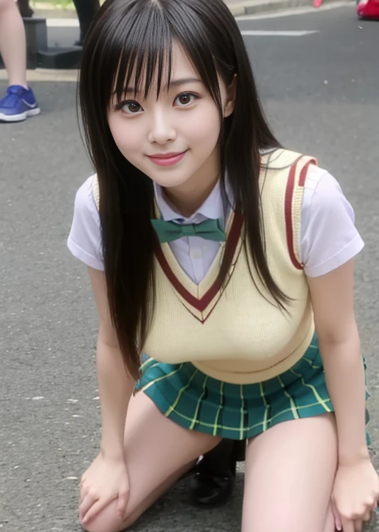 Japanese,Beautiful 3  girl:1.85,Baby Fac85、Ultra-flat chest:1.85、Ultra short height:1.85、An innocent smile,cute,Primary schoe elementary school uniforms,Summer cvicle、Skirt flip:1.85、Nipples、Baby Face:1.85、Baby Face:1.85、Baby Face:1.85