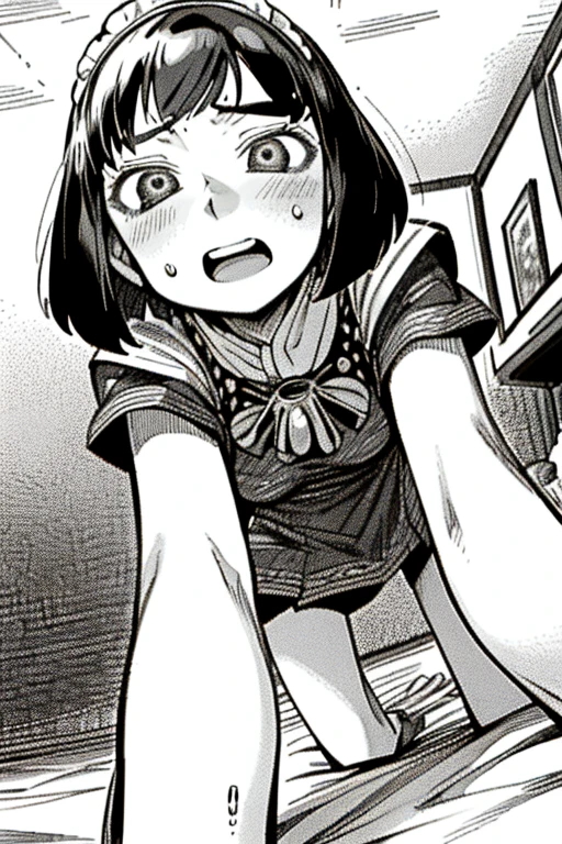 ((riding on my dick)), ((cowgirl position)), ((orgasm face)), ((orgasm)), ((Squirting)), masterpiece, traditional maid, otoyomegatari, 1girl, solo, greyscale, monochrome, halftone, drawing, manga, 
european style, British style, eyeforcus, bob cut,  on the bed