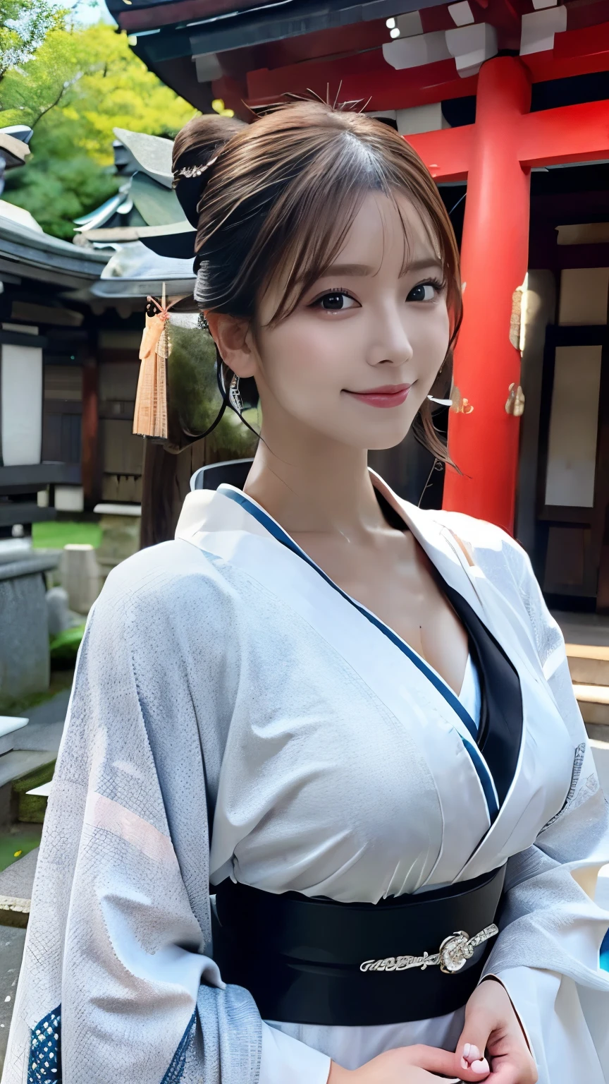 (Cowboy Shot:1.3),( Masterpiece, highest quality), 98k, ((Perfect Anatomy:1.2)),Beautiful Japanese Women, Succubus,(one person:1.3), 20-year-old, Small face,(Cute face:1.2),Smiling, Larger breasts, ,Beautiful and detailed eyes, Evenly spaced eyes 1.2, long platinum blonde hair,(Braided upstyle), (Highly detailed face and skin texture), Beautiful face in golden proportions,White skin,(Kimono Beauty:1.2),Random sexy poses、(Expose the valley:1.3),(Exposing your thighs)