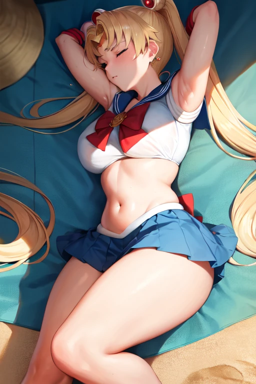 Sailor moon, ( body  shot ), stripping, wet bikini, orgasam, very seductive expression, very cute, cute, bikini, wet clothes, see through, clevage, wet,seductive pose, ultra high quality, ultra high definition, ultra realistic, 8k, masterpiece