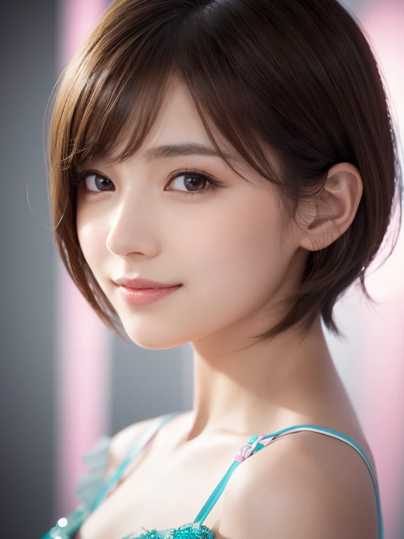 ((top-quality、8k、masterpiece))、1人、Beautiful abs、Trendy medium shorthair、plump bust、cardigan、hyperdetailed face、A detailed eye、二重まぶた。