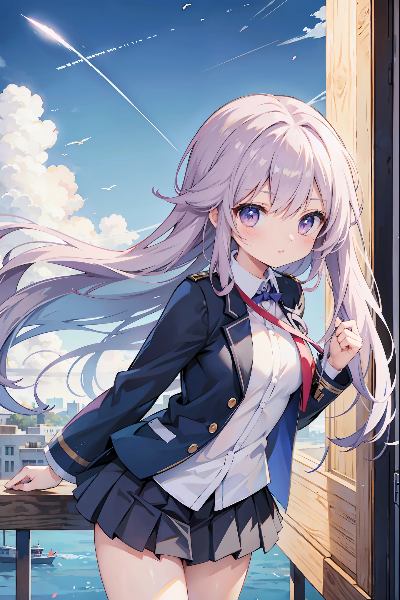 Azur Lane、Javelin、One Wing、Student Uniform、Floating