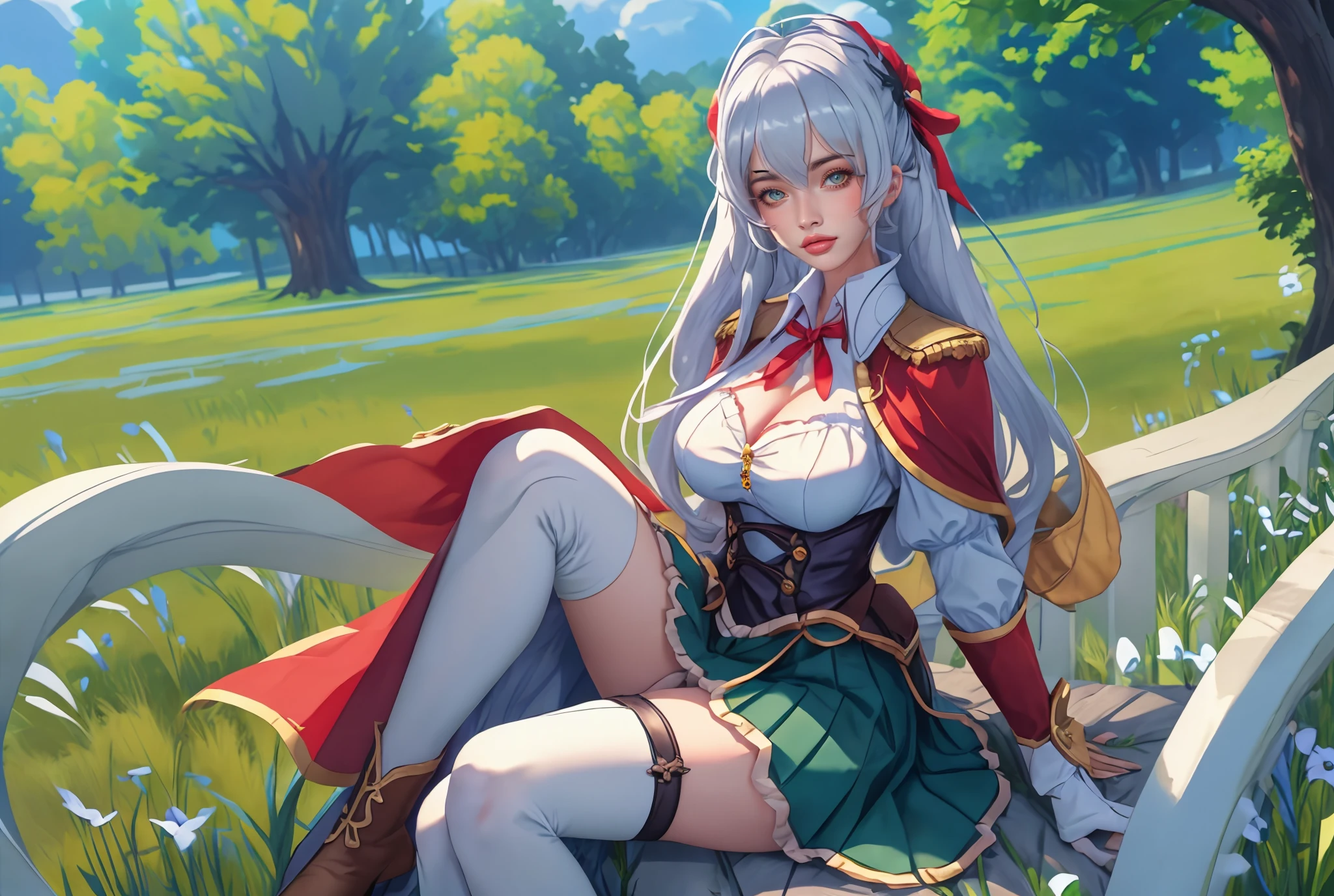 Dark color depiction、(masterpiece, Highest quality:1.2), alone, One girl, umpd gold ship, pillbox hat, Red dress,No sleeve, White Pantyhose, boots, Horse tail, blush、in the forest、(Huge breasts:1.4)、Pussy、Thick white love juice、Drip a large amount of love juice、Background Nature、Intense masturbation、Intense masturbation、blush、Close your eyes and scream、Sweat、Pleasure、Stand with your feet apart、Spread your legs、orgasm、pee、incontinence、Put your finger in、Touching the groin、sexual behavior、sex、Clothes are see-through、Fiddling with、Piercing the Pussy、Climax、To convulsions、Feels good、heart、Nipples are visible through the、Back-arching、Insert into