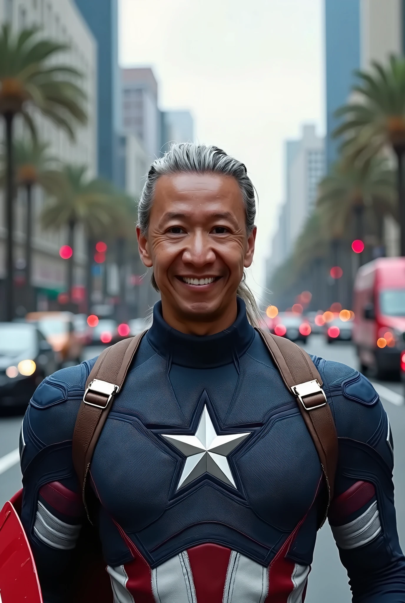 portrait of uperbody jokowi in an iron man suit, blue eyes, in the action, blur background, from 2022, nikon, iso 500, f 1/5, hyperrealistic, masterpiece<lora:jokowi:0.8>