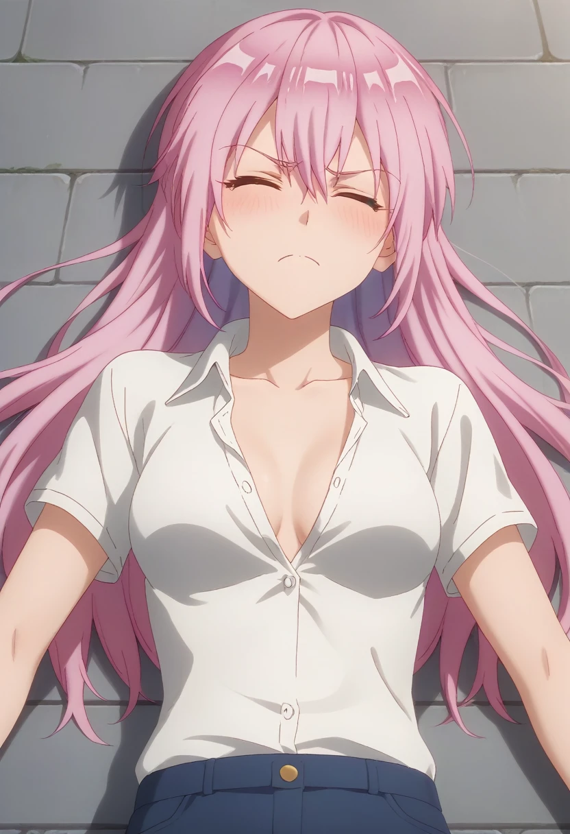 {artoria pendragon_fate ubw:1.15},(((dark red hair:1.5))), ((detail closed_eyes , squinting:1.8)),,, ((Strong light )) , ((1 very tall girl:1.6)),, alone,, ((open mouth :1.7)) , hair between eyes,,, bare shoulders,, cleavage, thighhighs, ((( very long straight hair, single braid:1.5 ))),
break, ((torn wet white open T shirt, see-through:1.5)) , break , ((wet white panties:1.7)), beautiful light, , close up face:0.2, detail navel , detail thin thigs, , break, ((break ,sitting on silver liquid:1.8)),((Legs trembling)), trouble eyebrow, ,
nsfw,(ecstasy:1.8) ,(slut:1.6),(vulgarity:1.7),(fucked silly:1.8),(steam:1.5),(wet:1.5),(trembling:1.5),(((Twisting the body:1.7))) ,(drooling:0.2),(sweat:1.5),closed mouth:0.8, wince,(orgasm:1.7), trembling:1.8, beautiful upper body, Beautiful body, beautiful character design, perfect eyes, Perfect face, expressive eyes, Turning the face side to side,(church:1.5),in the center of the image, official art,High Definition CG Unity, Perfect lit, bright_front_face_lit, ,(Highest_quality:1.0),4k,Super detailed, photograph, 8K, nffsw, High resolution, absurd:1.2, kodak portrait 400, film grain, Lens flare, (lively_color:1.2) (beautiful,medium breasts:1.4), (beautiful_face:1.3),(narrow_waist),((blush)), ((detail nipple)),,saber, dress,