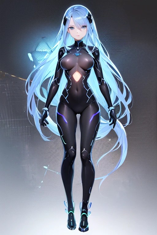 ((Best Quality)),High resolution, (Android Girl 1),Ava the Robot、Mechanical parts、mechanical、mechanical skeleton、Transparent body:1.4,(The skin is transparent except for the head, allowing the mechanical structure to be seen.),(breast、Nipples、genital、The structure is made of transparent skin with the same exact size as a human.),(No skin like humans, just the shape),(walk),(Full body front:1.8), fishnet bodysuit 