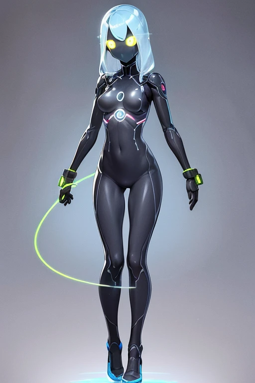 ((Best Quality)),High resolution, (Android Girl 1),Ava the Robot、Mechanical parts、mechanical、mechanical skeleton、Transparent body:1.4,(The skin is transparent except for the head, allowing the mechanical structure to be seen.),(breast、Nipples、genital、The structure is made of transparent skin with the same exact size as a human.),(No skin like humans, just the shape),(walk),(Full body front:1.8), fishnet bodysuit 