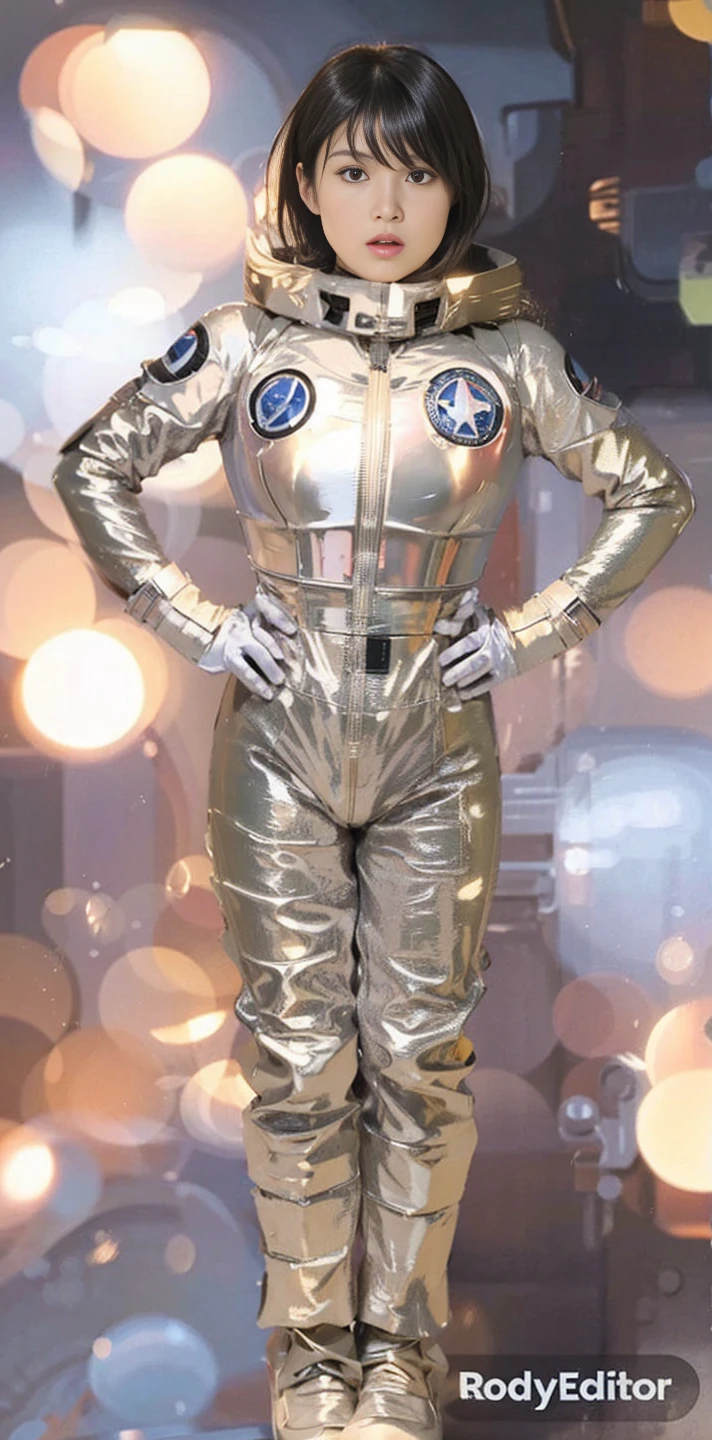 full body bright photoshoot of 3r1ngr4y, wearing a tight jumpsuit, well lit, volumetric, motion blur , <lyco:LoHA_3r1ngr4y_SD1.5_230821:1.0>