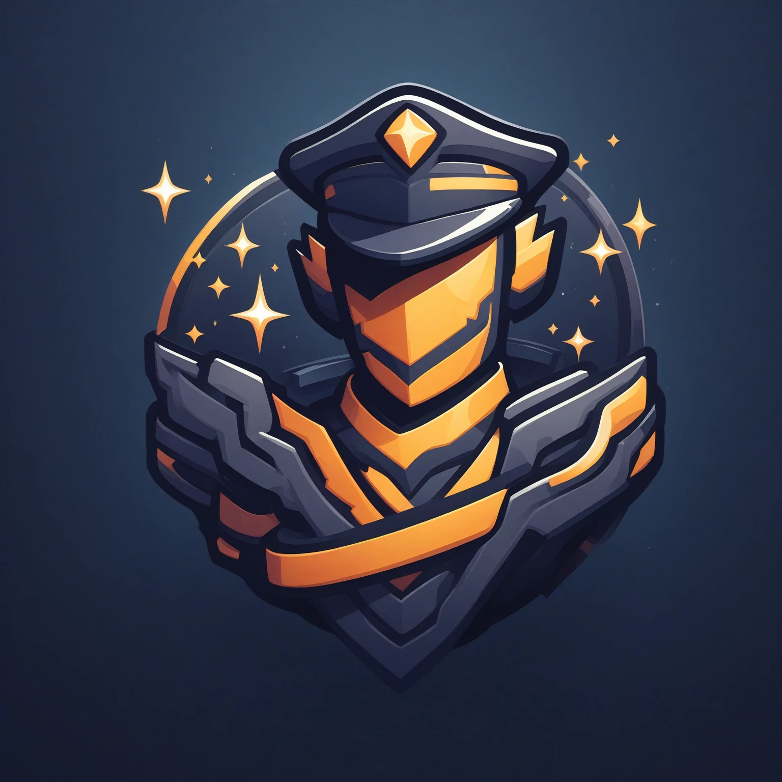 Gamer logo for the username “Sergeant Caramel”, logo of a male character, gradient background, sparkle, masterpiece, best quality, highly aesthetic