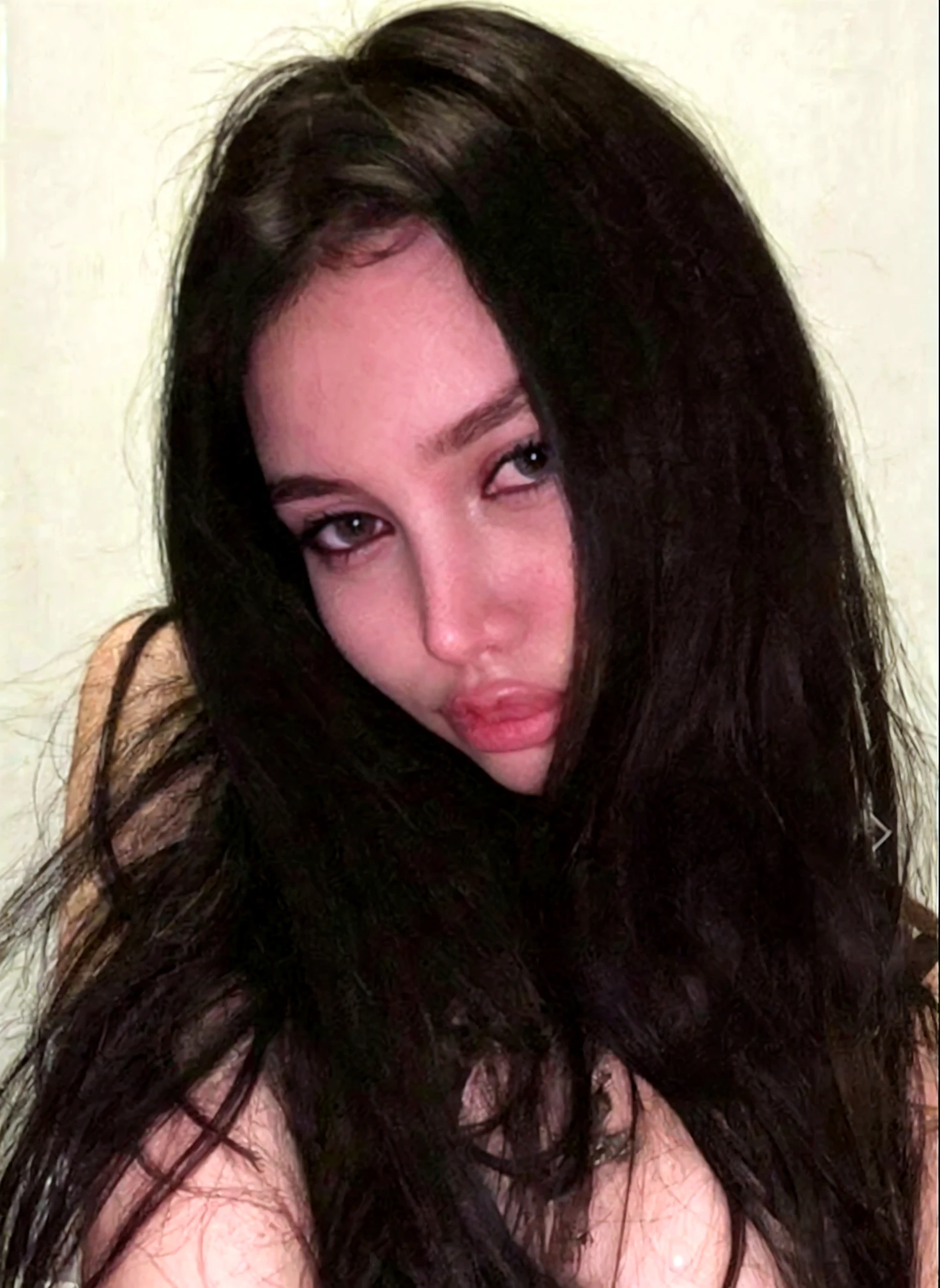 arafed woman with long black hair and a black bra top, angelawhite, 18 years old, violet myers, 1 6 years old, 2 2 years old, 21 years old, anna nikonova aka newmilky, 1 8 yo, good young girl, 2 3 years old, sexy girl, portrait sophie mudd, black hair and large eyes