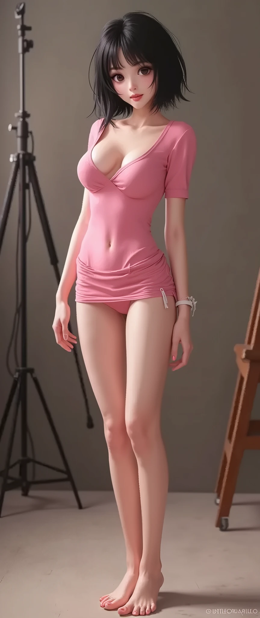 (best quality, highres, realistic),beautiful, slender, sexy, elegant mature woman, blue eyes,wave hair, ((big breasts cleavage:1.3)), sheer midriff with long-sleev, sexy see-through night wear, ((see through nipples)), ((????? nipples)), detailed nipples, (thick eyeliner), (eye shadow),(red lips), ((blush)), pointy nose, ultra detailed cg 8k, beautiful cg, soft light, necklace, earrings,(((slim body:1.5))),super slim lower body, ((skinny:1.5)),((??????, o_face, ??????:1.3)), see-through thong panties, sexy see-through underwear, nsfw, hairly pussy, (narrow hips, small ass), (thin thighs:1.4), (skinny thighs), (??????, o_face, ??????),??????? face