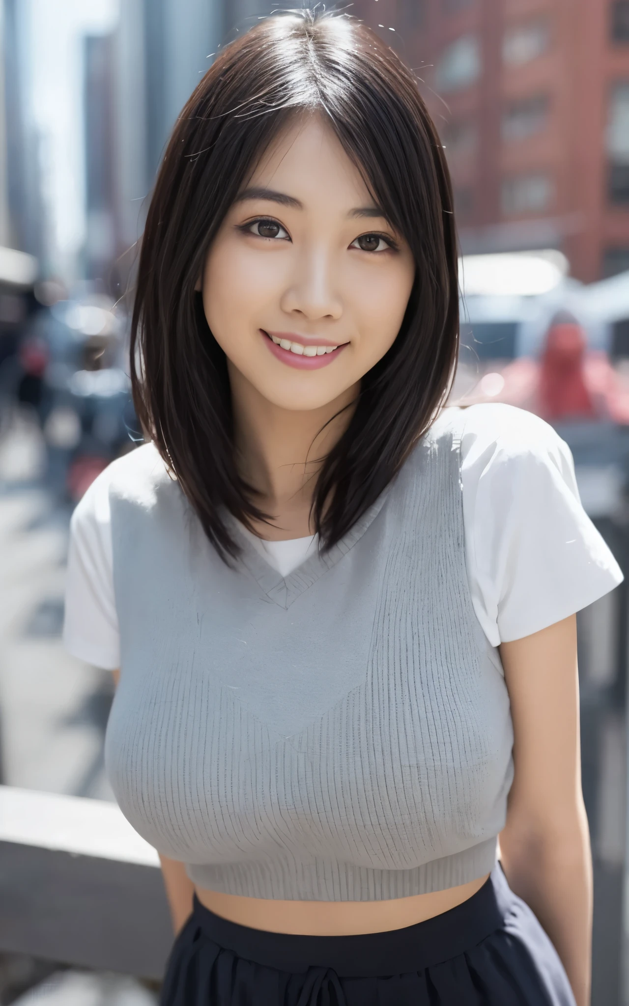 Hmph:1.2,City park in the evening、On the asphalt、32k、Best image quality、Ochre sleeveless knit dress、Feels cheap、No bra、、The body line is clear、、((Browsing Caution:1,.))、Smile、(Bob Hair)、moderate body:1.3、Ample boobs:1ight: 157cm,Japanese people of unparalleled beauty、Beautiful Face、High heels、Bracelet in right hand、((Aya Ueto))、((Panty pull))irt flip))、
