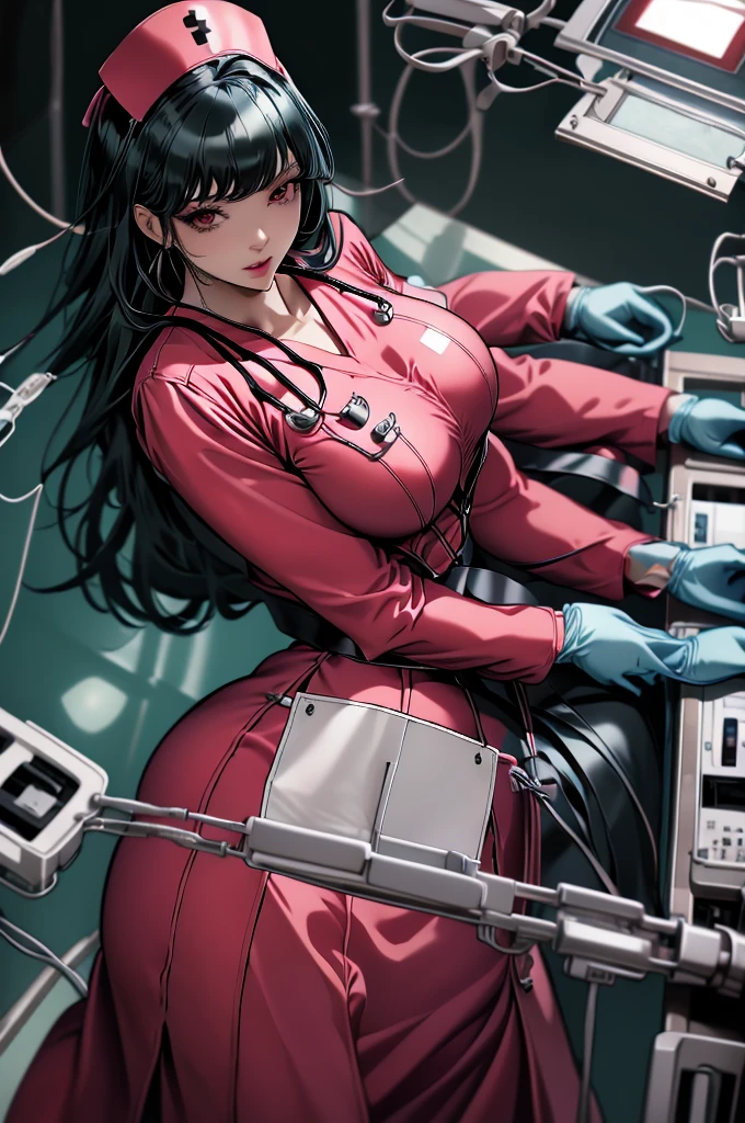 nurse uniform,hospital, latex nurse suit,nurses,busty,elbow gloves,labcoat,black hair woman,red eyes , gigantic ,medical instruments,asian nurse,two nurses,speculum,examination room,oversize ,big ass ,strap on, lay on table ,legs spreaded,giving birth,gyno chair , dentist,Milf,latex,red uniform,oversize breasts