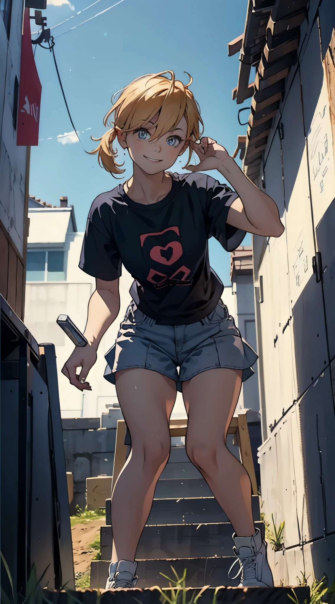 best quality, detailed background, girl, ,euro_street, random_wear, <lora:ohtsukiYuiTHEIDOLMSTER_v10:1>