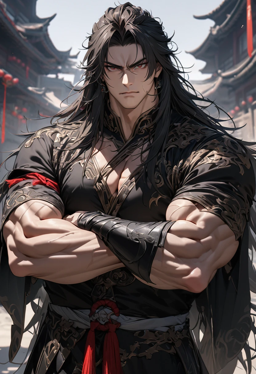 1 man,1 male,Asian male,Asian people,Realistic, (Masterpiece, Top quality, Best quality, offcial art), Very detailed, Most detailed, God, comma hair, Black hair, Handsome man, necklace, pectoral, Abs, white skin, Black eyes, Handsome, sweat guy, cool guy, ((Wide shoulders and wide waist)), Shirtless, smile,the ass sits on the ground,legs are open,Delicate man feet,