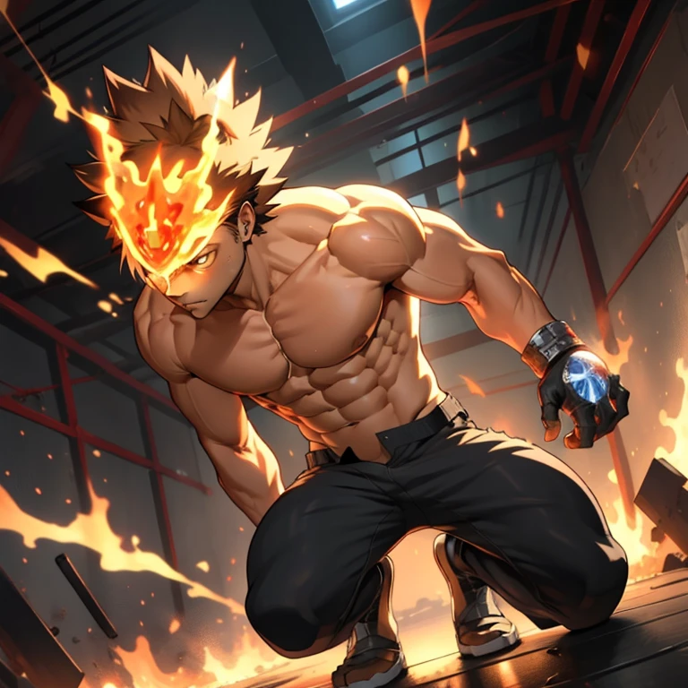 ((masterpiece, best quality)),(complex lighting),solo, full body, very tall, muscle, adult, broad muscular shoulder, narrow waist 1boy, tsuna,  