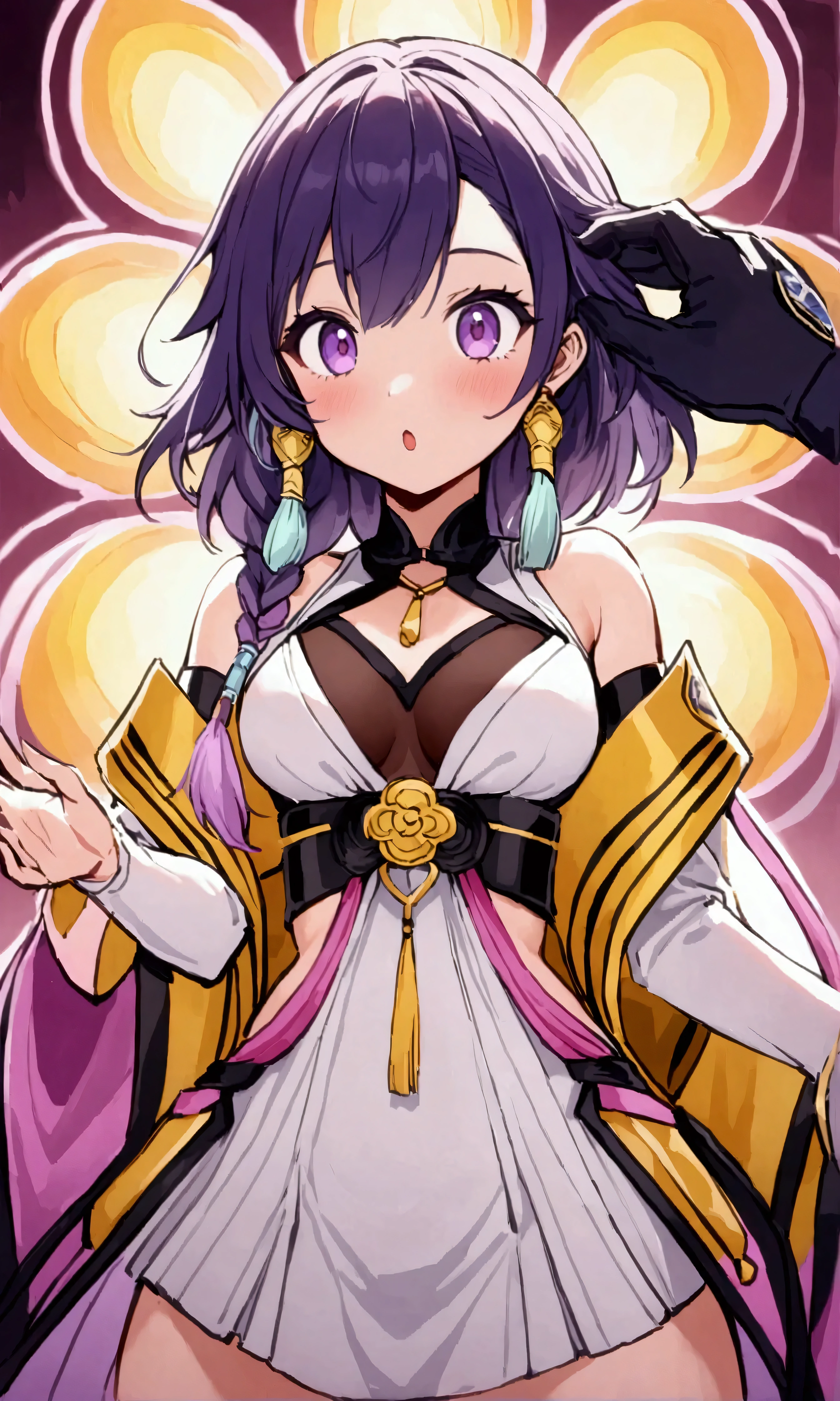 anime girl with purple hair and dark purple eyes and a purple bra, detailed digital anime art, guweiz, artwork in the style of guweiz, guweiz on pixiv artstation, guweiz on artstation pixiv, portrait gapmoe yandere grimdark, detailed anime character art, gapmoe yandere grimdark, demon anime girl, kawacy